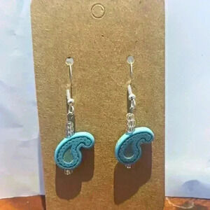 Turquoise paisley 925 earrings